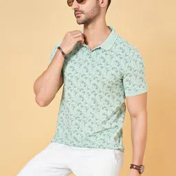 BYFORD by Pantaloons Floral Printed Polo Collar Slim Fit T-shirt-picture-40