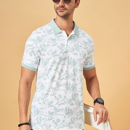 BYFORD by Pantaloons Men Floral Printed Polo Collar Pockets Slim Fit T-shirt-picture-12