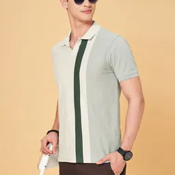 BYFORD by Pantaloons Men Colourblocked Polo Collar Pockets Slim Fit T-shirt-picture-21