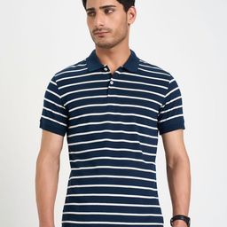 Peregrine by Pantaloons Men Polo Collar Monochrome Pockets Slim Fit T-shirt-image-94