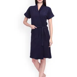 Sand Dune Women Navy Bathrobe-image-18