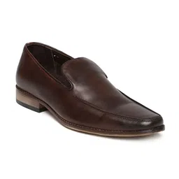 Van Heusen Men Brown Leather Formal Loafers-image-0