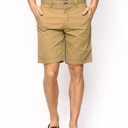 Basics Men Khaki Comfort Fit Shorts-image-31
