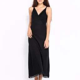 Red Rose Black Nightdress Slip-image-93