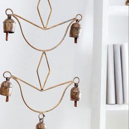 Unravel India Gold Toned Copper Bells Wind Chime-29