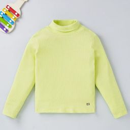 Ed-a-Mamma Girls Lime Green Turtle Neck Cotton T-shirt-image-44