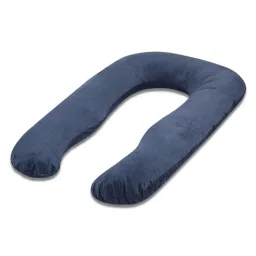 dormyo Cozy U-Shape Velvet Mircrofibre Pregnancy Pillow With Detachable Zipper Pillow In Grey Colour-picture-35