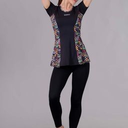 Keepfit Floral Print Quick-dry Top & Tights-image-3