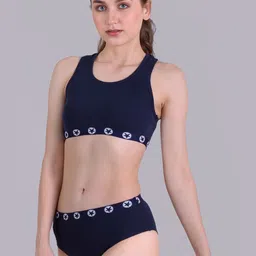 Keepfit Two-Piece Contrast Border Breathable Swim Bikini Set-29