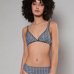 HAUTE SAUCE by  Campus Sutra Checked Two-Piece Swim Bikini Set-image-37