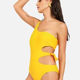 HAUTE SAUCE by  Campus Sutra One Shoulder Tie Up Bodysuit-image-61