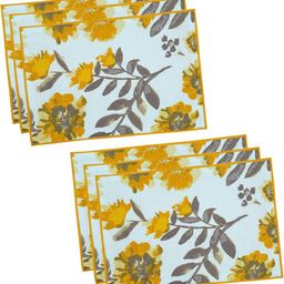 BILBERRY Furnishing by preeti grover 6-Pcs Yellow & Grey PrintedCotton Table Placemats-13