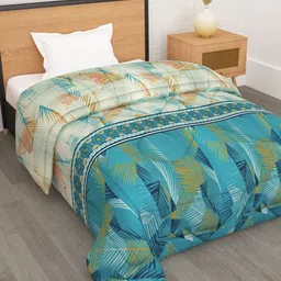 Story@home Blue Floral 180 GSM Reversible Ac Room Single Bed Comforter-image-17