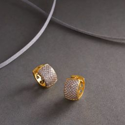 Jewels Galaxy Gold-Plated Stone Studded Circular Hoop Earrings-image-6