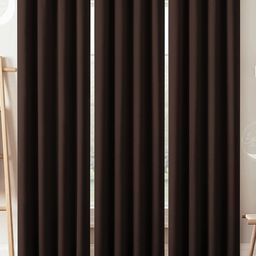 Lunar Days Coffee Brown 3 Pieces Black Out Long Door Curtains-53