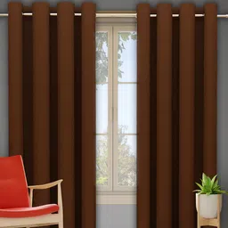 DREAM CARE Coffee Brown 2 Pieces Black Out Long Door Curtains-picture-12