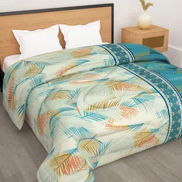 Story@home Blue Floral 180 GSM Reversible Ac Room Double Bed Comforter-image-11