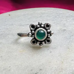 Arte Jewels 92.5 Sterling Silver Stone-Studded Clip-On Septum Nosepin-picture-18