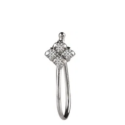 Abhooshan Sterling Silver Cubic Zirconia Stud Nosepin-3