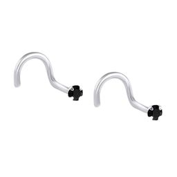Abhooshan 92.5 Sterling Silver Cubic Zirconia Stud Nosepin-11
