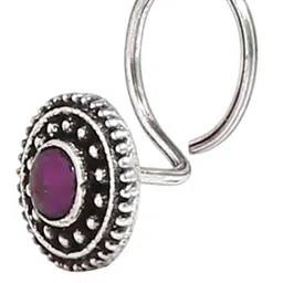 Abhooshan 92.5 Sterling Silver Onyx Stone Studded Stud Nosepin-picture-42