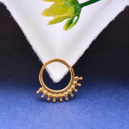 Abhooshan Gold-Plated 92.5 Sterling Silver Ring Nosepin-15