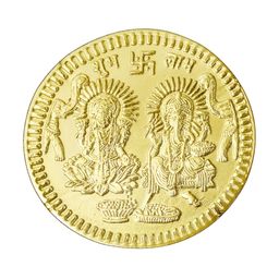 Pray Everyday Gold Plated & Yellow Laxmi Ji Ganesh Ji Sri Suktam Coin-picture-20