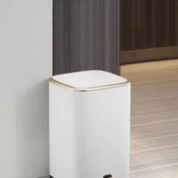 OBSESSIONS White Solid Stainless Steel Pedal Dustbin-14