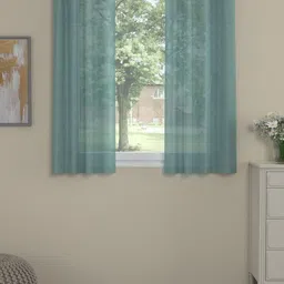 ROSARA HOME Blue Set of 2 Sheer Window Curtain-image-37