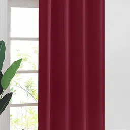 URBAN SPACE 2 Pcs Burgundy Black Out Window Curtain-image-15