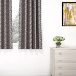 Story@home Grey Geometric Black Out Window Curtain-image-54