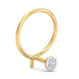 KUBERBOX 18KT Gold Diamond-Studded Nose Pin-0.23gm-46