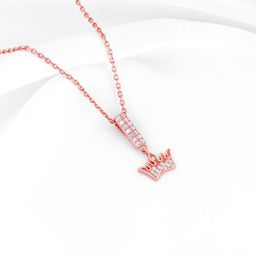GIVA Rose Gold-Plated 925 Sterling Silver Stone Studded Contemporary Pendants With Chains-17