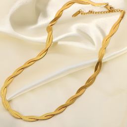 KARISHMA KREATIONS Unisex Stainless Steel Gold-Plated Multilayer Snake Chain-image-83