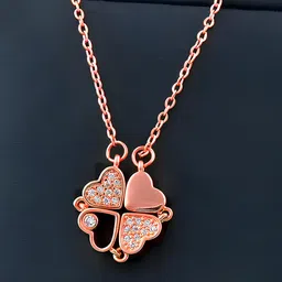 KARISHMA KREATIONS Stainless Steel Rose Gold Plated  Cubic Zirconia Studded Chain-56