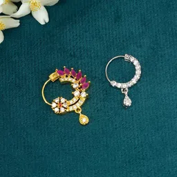 PRIVIU Gold-Plated Cubic Zirconia Ring Nosepin-16