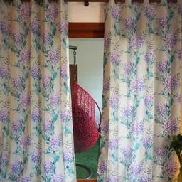 TARA- Sparkling Homes Green & White Floral Door Curtain-image-70