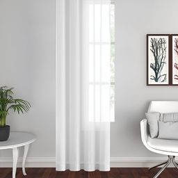 THE CONVERSION White Linen With Slub Textured Sheer Long Door Curtain-image-28