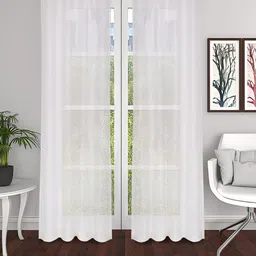 THE CONVERSION Cream 2 Pieces Sheer Long Door Curtains-image-61