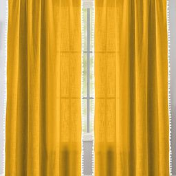HOMEMONDE Yellow & White 2-Pieces Sheer Long Door Curtains-image-28