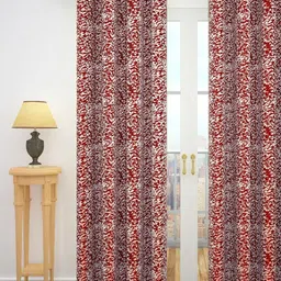 Story@home Maroon & White Jacquard Textured Door Curtain-15