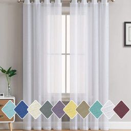 Cloth Fusion White 2 Pieces Semi Transparent Sheer Door Curtains-17