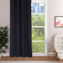THE CONVERSION Black Room Darkening Jute Long Door Curtain-63