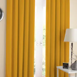 Airwill Yellow 2Pcs  Room Darkening Long Door Curtain-image-90