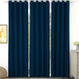 Story@home Blue 3 Pieces Black Out Door Curtain-picture-41