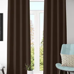 Kuber Industries Brown Black Out Door Curtain-32