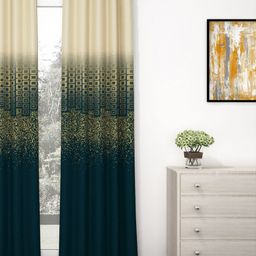 Story@home Beige & Green Black Out Door Curtain-image-90