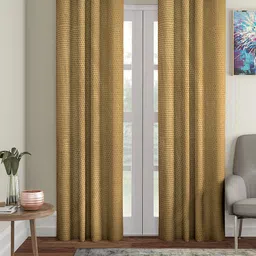 Aura Brown 2 Pcs Embossed Door Curtain-image-32