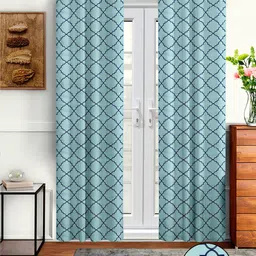 Cortina Blue Set of 2 Embroidered Door Curtain-image-92