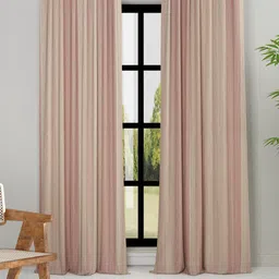 Fabindia Red & Cream-Coloured Striped Long Door Curtain-6